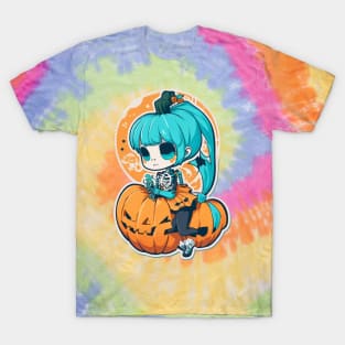 Halloween Skeleton Kawaii Girl T-Shirt